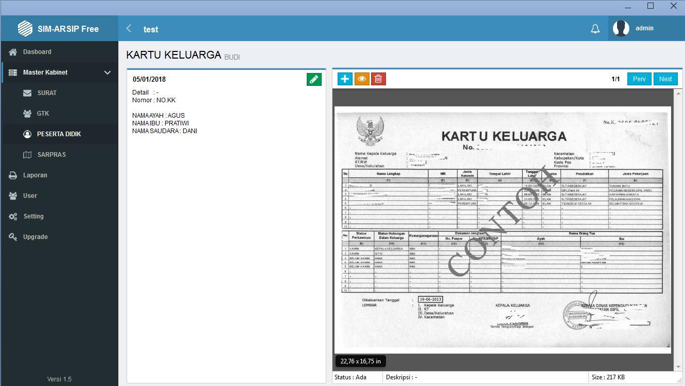 DATA ENTRI / DAN HASIL SCAN DOKUMENT